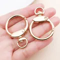 Detail view of gold-tone zinc alloy swivel gate buckles for DIY crafts - Large Round Clasp with Ring (26617)
