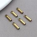 Set of six gold stainless steel tassel end caps for DIY jewelry making accessories - Bucket Weight Style (T3162) / 1 Piece (7x2x2mm Inner 1.5mm) / Gold