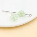 Cuentas espaciadoras de vidrio con forma de trébol verde claro de 10mm para joyería DIY - Clover Shape (26726) / 1 Pieza/Paquete (10x10mm) / Verde Claro Transparente