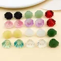 Detailoverzicht van 10x7mm kleurrijke lampwork glazen lotus kralen voor DIY sieraden - 10 Stijlen Gemengd (BE31) / Set van 20 Stuks