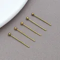 Gold-plated stainless steel ball head pins for DIY jewelry making accessories - Round Head Pins (T2664) / 1 Piece 0.6x2x18mm / Gold