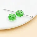 Cuentas espaciadoras de vidrio trébol verde de 10mm para hacer joyas DIY a mano - Verde Oscuro Transparente