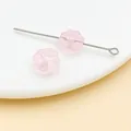 Cuentas de vidrio de trébol de cuatro hojas rosa de 10mm para joyería artesanal DIY - Rosa Mate