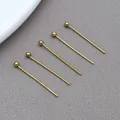 High-quality gold-plated stainless steel ball head pins for DIY jewelry making beading - Round Head Pins (T2665) / 1 Piece 0.6x2x20mm / Gold