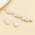 Elegant off-white tulip-shaped imitation pearl spacer beads for DIY jewelry making - Double-Sided Tulip (25785) / 1 Piece (11.5x8mm)