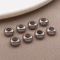 8 cuentas espaciadoras de plata con núcleo de silicona para joyas - Cuenta Tope Silicona Acero (T2983)
