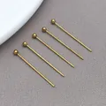 Set of six gold-plated stainless steel ball head pins for handcrafted jewelry DIY - Round Head Pins (T2666) / 1 Piece 0.6x2x22mm / Gold