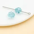 Cuentas de vidrio azul claro de 10mm en forma de trébol para la creación de joyas DIY - Azul Lago Transparente