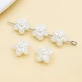 Elegant off-white flower-shaped ABS imitation pearl spacer beads for DIY jewelry making. - Double-Sided Sakura (25787) / 1 Piece (10x10mm)