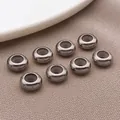 Cuentas espaciadoras plateadas con anillo de silicona para la creación de joyas - Cuenta Tope Silicona Acero (T2984)