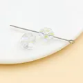 Cuentas de vidrio irisado de 10 mm con forma de trébol para crear joyas de bricolaje DIY - Transparent White AB