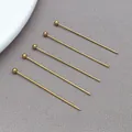 Premium six gold stainless steel ball head pins for DIY jewelry making and bead crafts - Round Head Pins (T2668)