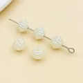 Cremeweiße strukturierte ABS-Perlen-Zwischenperlen für die DIY-Schmuckherstellung - 1 Stück (7x8mm)