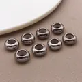 Set de cuentas espaciadoras de metal gris con núcleo de silicona para hacer pulseras - Cuenta Tope Silicona Acero (T2986)