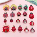 Collection of 20 colorful enamel ladybug beetle charms for DIY jewelry making pendants - Enamel Beetle Series Full Set of 20 (SN1646) / 20 Pieces Set