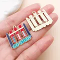 Enameled alloy test tube charm with GO STUDY text for DIY graduation jewelry accessories - Red GO STUDY Test Tube (27451)