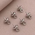 Versilberte Kupfer-Ösenstifte für DIY-Perlenanhänger, Bastelzubehör Schmuck - Halbgebohrter Perlenhalter (T578)
