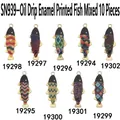 Collection of mixed pattern enamel koi fish alloy charms for DIY jewelry making - Multicolor