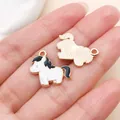 Cute white and black enamel cartoon unicorn horse alloy charm for DIY jewelry making - Black Pony (27640)
