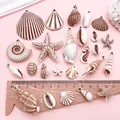 Varios dijes de acrílico con forma de concha y estrella de mar para joyería DIY con regla - Serie Oceánica de Acrílico (SN1675) / Juego de 25 Estilos 1 Pieza Cada Uno (Total 25 Piezas)