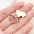 Pink cartoon pony alloy enamel charm pendant for DIY jewelry bracelets and necklaces - Brown Pony (27641)