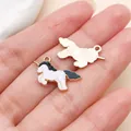 Enamel unicorn alloy pendant showing front and back details for DIY jewelry accessories - Running Unicorn (9934)