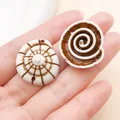 Detalle macro de dijes de caracola de acrílico realistas para proyectos creativos de bisutería. - Caracola de Simulación (27391) / 1 Pieza (24.5x23mm) / Marrón