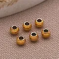 Hochwertige vergoldete Edelstahl Rundperlen Zwischenperlen für DIY Schmuckherstellung Zubehör - Runde Perle (T2163) / 2.5x2.5x2mm / Gold