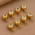 Cuentas de tope de silicona doradas con lazos colgantes para la creación de joyas de bricolaje - Cuenta de Posicionamiento con Bucle (T118)
