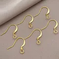 Set of six copper-plated 18k gold french earring hooks with ball and loop detail - 1 Piece/Pack (17x18mm)