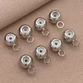 Cuentas de tope de silicona plateadas con bucles para creación de joyas artesanales - Cuenta de Posicionamiento con Bucle (T665)