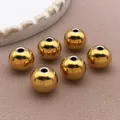 Polierte goldene Rundperlen aus Edelstahl für die DIY-Schmuckherstellung Zubehör - Runde Perle (T2169)