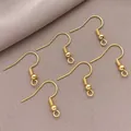 Premium 18k gold plated copper fish hook earring components with ball and coil loop - 1 Piece (19x20mm)