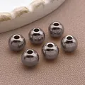 Premium dunkelgraue Edelstahl-Rundperlen für die DIY-Schmuckherstellung Zubehör - Runde Perle (T2175)
