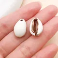 Colgantes de acrílico con forma de caracola y surcos marrones para hacer joyería DIY - Colgante de Concha Marina (27365) / 1 Pieza (18x12mm) / Marrón