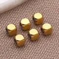 Glänzende goldene Edelstahl-Viereck-Zwischenperlen für DIY-Schmuck - Quadratische Perle (T2585)