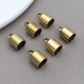 Six golden stainless steel tassel end caps findings for DIY jewelry making accessories - Bucket Weight Style (T3169)