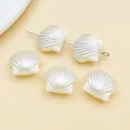 Elegante cremeweiße Muschel-ABS-Imitationsperlen für die handgefertigte DIY-Schmuckherstellung - 1 Stück (14x16mm)