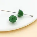 10x7mm donkergroene lotusbloem glaskralen voor DIY sieraden maken en haarspelden - Groene Lotuszadenpeul (21967) / 1 Stuk/Verpakking (10x7mm)