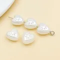 Cremeweiße herzförmige ABS-Imitationsperlen-Abstandsperlen für DIY-Schmuckprojekte - 1 Stück (11x11mm)