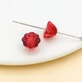 Handgemaakte rode doorschijnende 10x7mm lotuszaaddoos glaskralen voor DIY sieraden. - Rode Lotuszadenpeul (26740) / 1 Stuk/Verpakking (10x7mm)