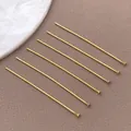 Alfileres en T de cobre chapados en oro de 18K para creación de joyas DIY y cuentas. - Alfiler en T Cabeza Plana (T3133)