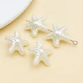 Cremeweiße ABS-Imitationsperlen in Seesternform für die DIY-Schmuckherstellung - 1 Stück (19x19mm)