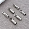 Premium stainless steel tassel end caps with silver finish for DIY jewelry accessories - Bucket Weight Style (T3173)