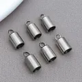 Silver stainless steel cylindrical tassel caps for DIY jewelry making - Bucket Weight Style (T3176)