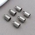 Set of six stainless steel tassel end caps for professional DIY jewelry making accessories - Bucket Weight Style (T3177)
