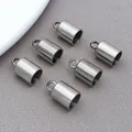 Six stainless steel tassel end caps or cord end covers for DIY jewelry making accessories - Bucket Weight Style (T3178)