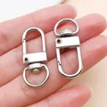 Hochwertige silberne Karabinerverschlüsse aus Zinklegierung für DIY-Schlüsselanhänger-Sets - Ovaler Federring (26630)