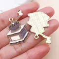 Vintage coffee machine alloy pendant charm for DIY jewelry with drip oil finish - Manual Coffee Grinder (27171) / 1 Piece/Pack (32x22mm) / Brown