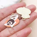 Enamel coffee cup and swiss roll cake pendant charm for DIY jewelry making accessories - Coffee Swiss Roll (27175) / 1 Piece (22x24mm) / Orange